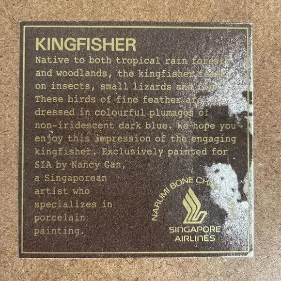 Singapore Airlines Exclusive Nancy Gan Kingfisher Framed Wall Tile Painting EUC - Picture 3 of 5